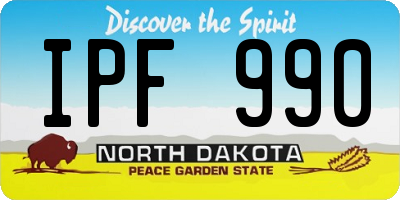 ND license plate IPF990