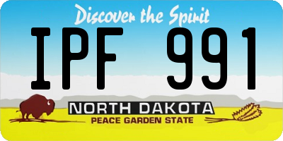 ND license plate IPF991
