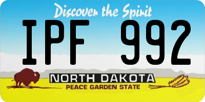 ND license plate IPF992