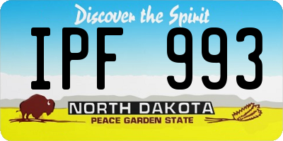 ND license plate IPF993