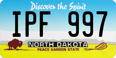 ND license plate IPF997