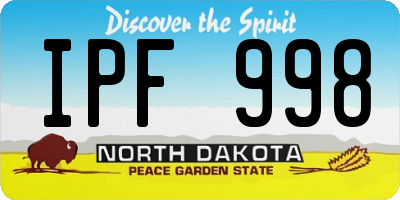 ND license plate IPF998
