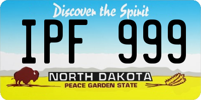 ND license plate IPF999