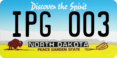 ND license plate IPG003