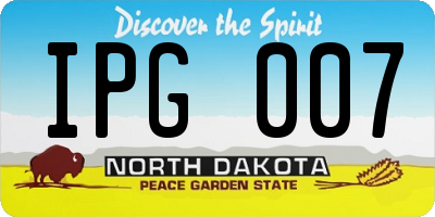 ND license plate IPG007