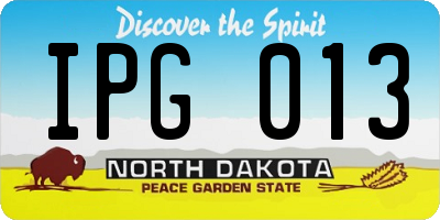 ND license plate IPG013