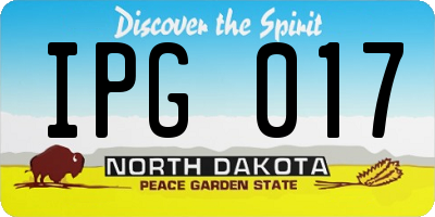 ND license plate IPG017