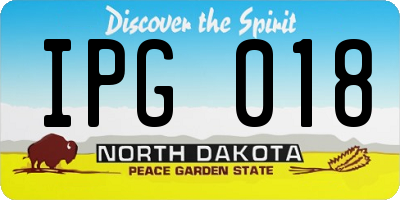 ND license plate IPG018