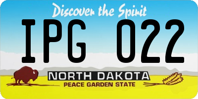 ND license plate IPG022