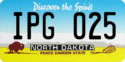ND license plate IPG025