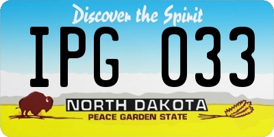 ND license plate IPG033