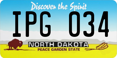 ND license plate IPG034