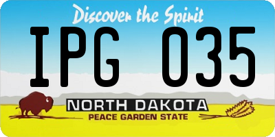 ND license plate IPG035