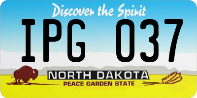 ND license plate IPG037