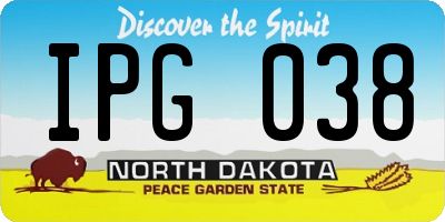 ND license plate IPG038