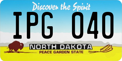 ND license plate IPG040