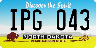 ND license plate IPG043