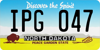 ND license plate IPG047