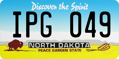 ND license plate IPG049