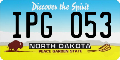 ND license plate IPG053