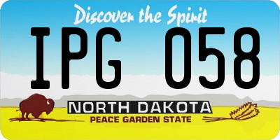 ND license plate IPG058