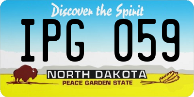 ND license plate IPG059