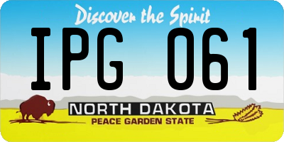 ND license plate IPG061