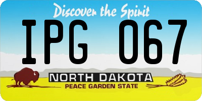 ND license plate IPG067