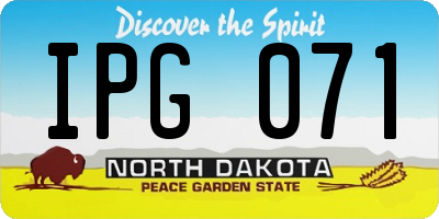 ND license plate IPG071