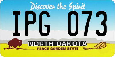 ND license plate IPG073