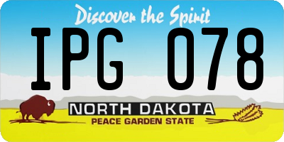 ND license plate IPG078