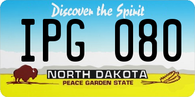 ND license plate IPG080