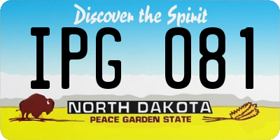 ND license plate IPG081