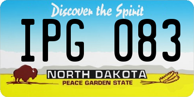 ND license plate IPG083