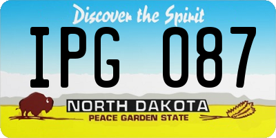 ND license plate IPG087