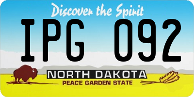 ND license plate IPG092