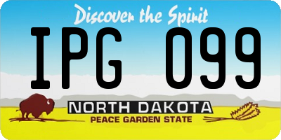 ND license plate IPG099