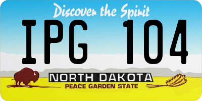 ND license plate IPG104