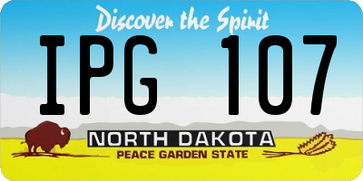 ND license plate IPG107