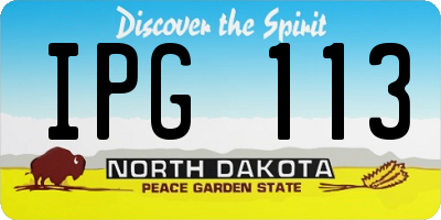 ND license plate IPG113