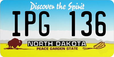 ND license plate IPG136