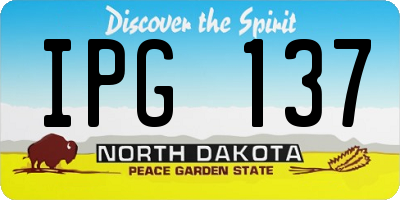ND license plate IPG137