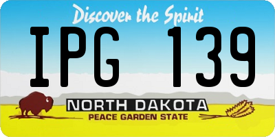 ND license plate IPG139
