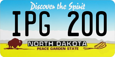ND license plate IPG200
