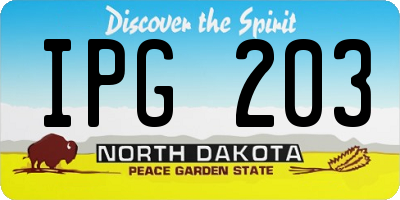 ND license plate IPG203