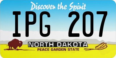 ND license plate IPG207