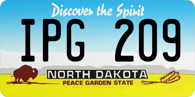 ND license plate IPG209