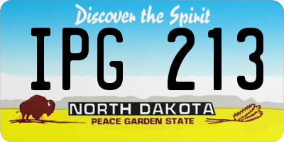 ND license plate IPG213