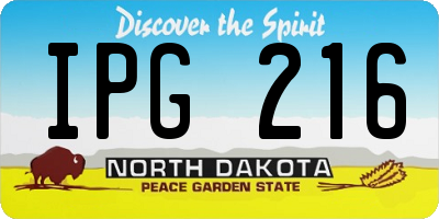 ND license plate IPG216