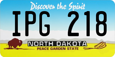 ND license plate IPG218